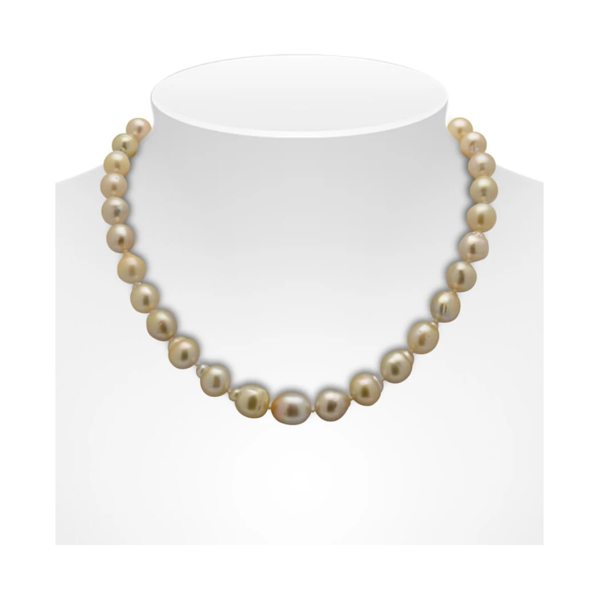 Light Gold Baroque South Sea Pearl Necklace 9.5 To12.1mm