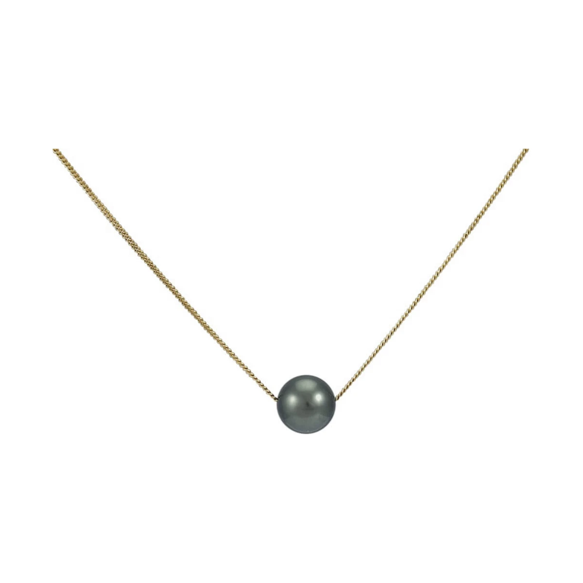 Tahitian Pearl Slider Necklace  |  9ct Yellow Gold