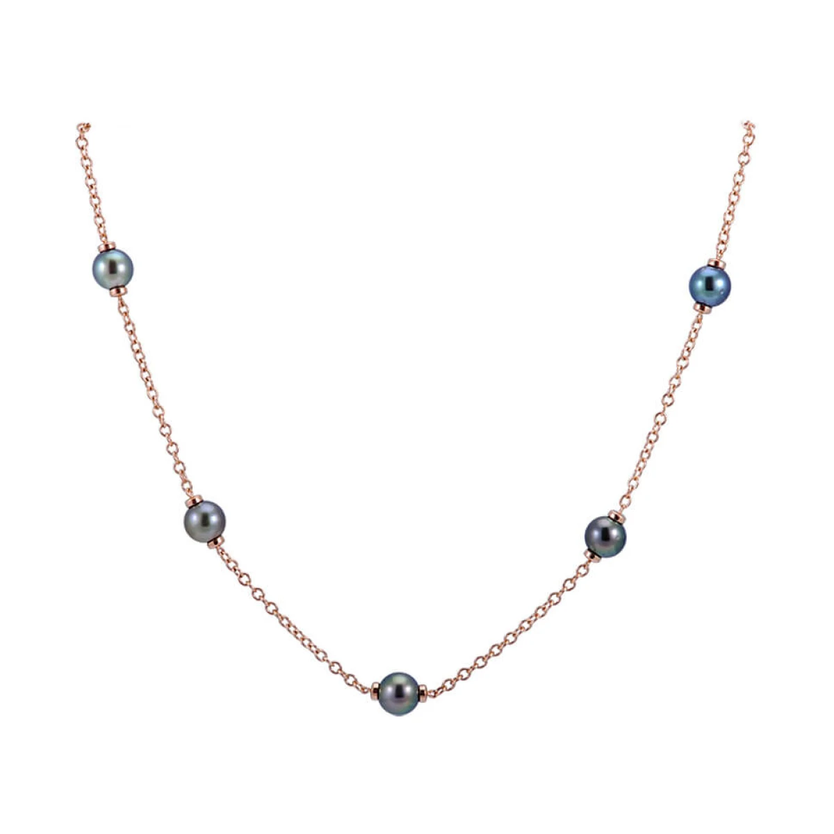 Tahitian Pearl & Chain Link "Mary Berry" Style Necklace  |  9ct Rose Gold