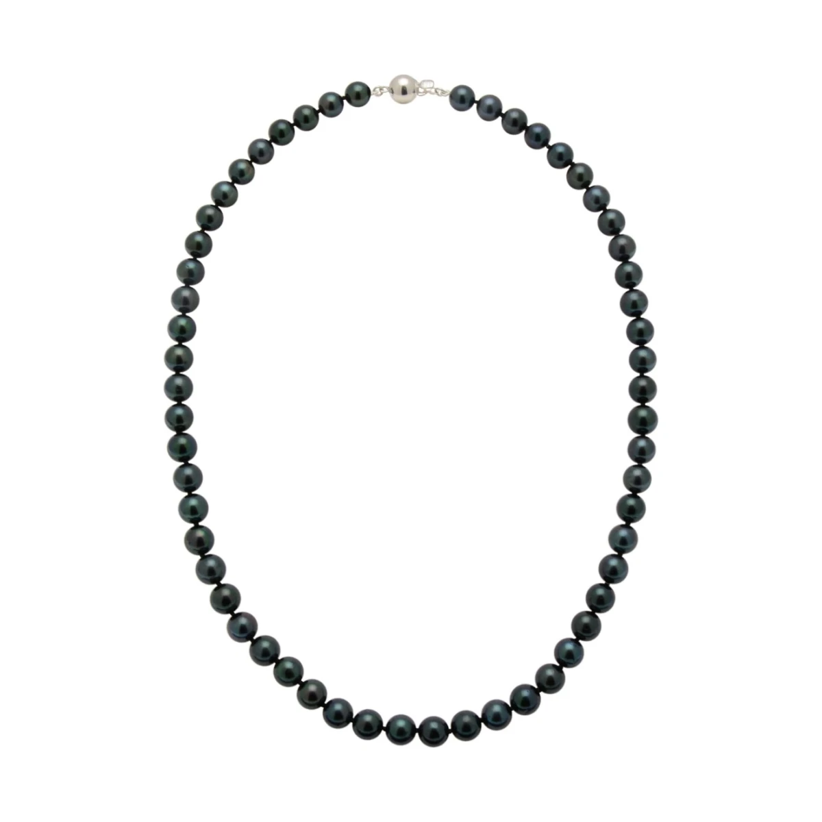 Black Akoya Pearl Necklace | AA+ Grade | 7.0-7.5 mm