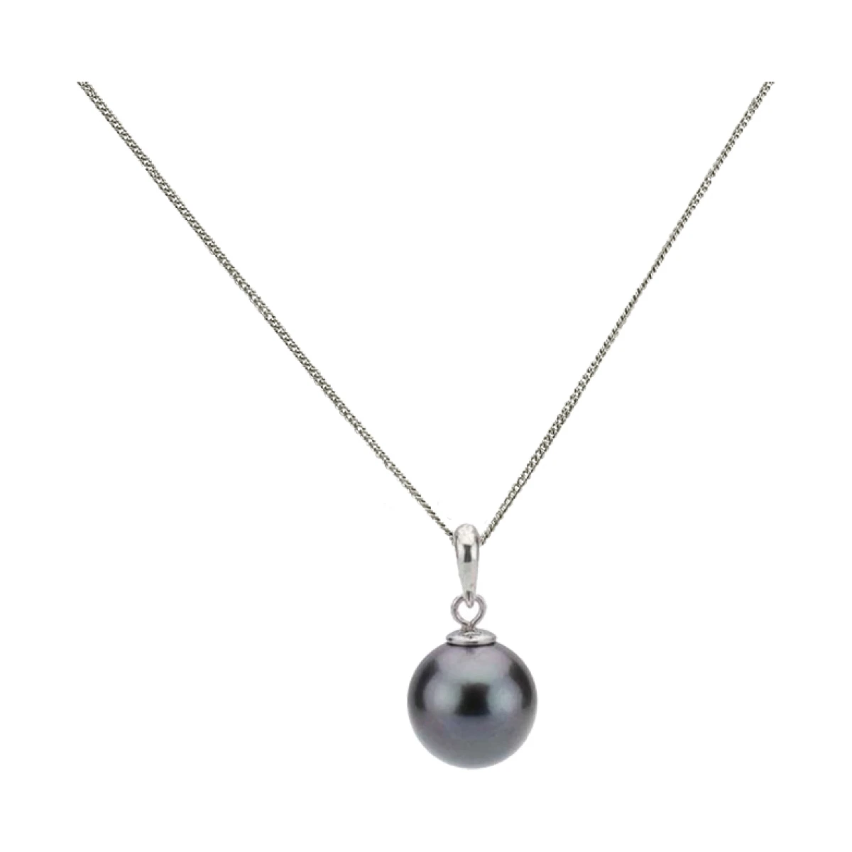 Tahitian Pearl Simple Pendant  |  9ct White Gold