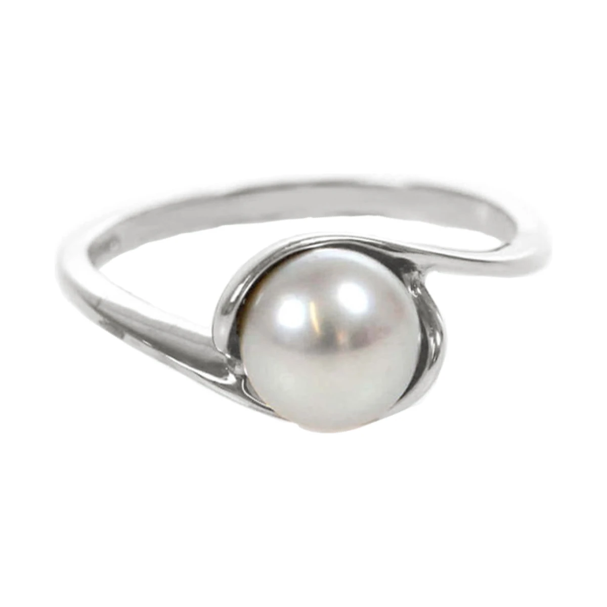 Freshwater Cultured Pearl Twist Ring | 18ct White Gold