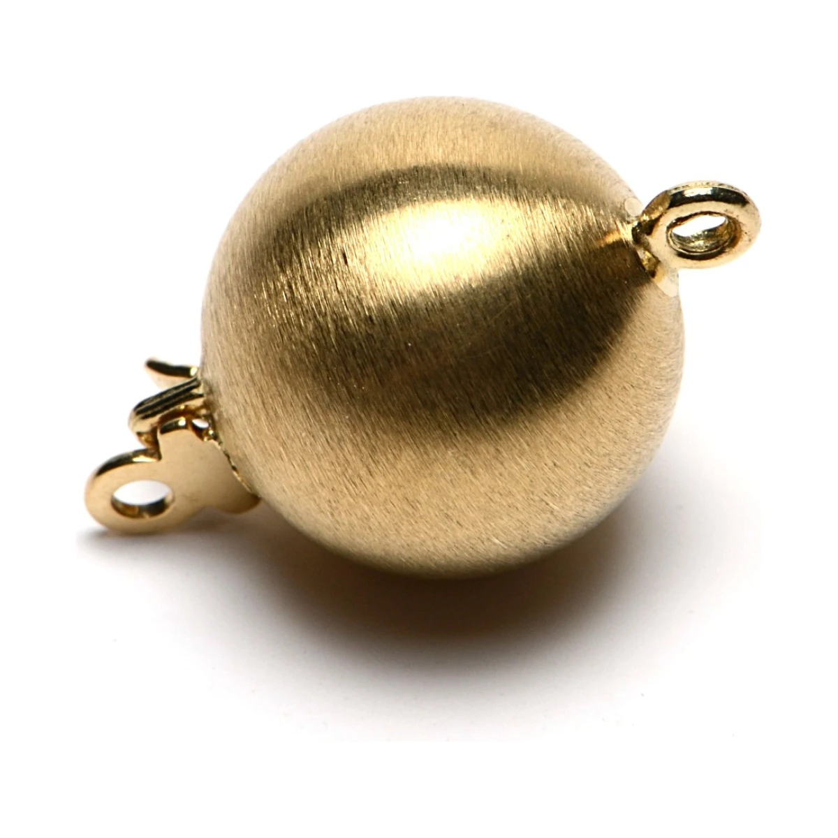 18ct Yellow Gold Ball Clasp Matte | 13 mm