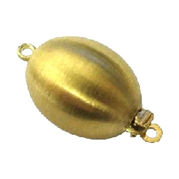 18ct Yellow Gold Matte Oval Ball Clasp | 17mm