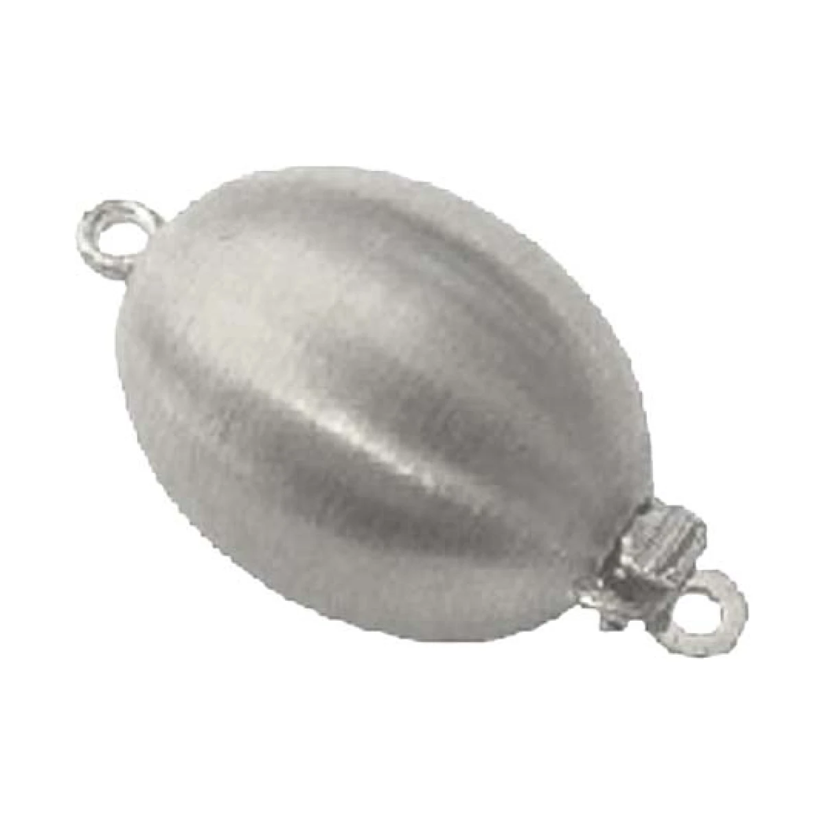 18ct White Gold Matte Oval Ball Clasp | 17mm