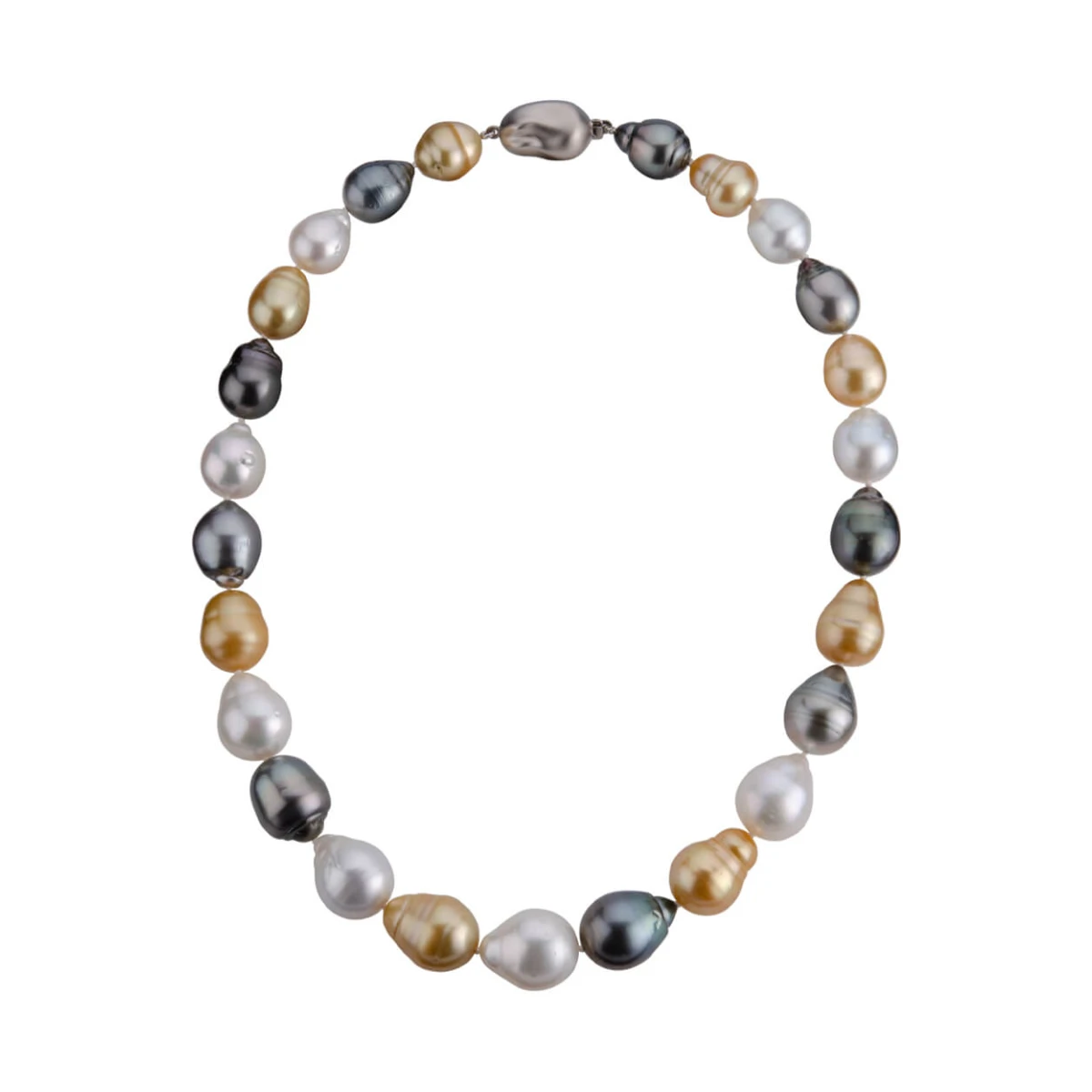 South Sea & Tahitian Pearl Multicolor Baroque Pearl Necklace | 12-15.5mm