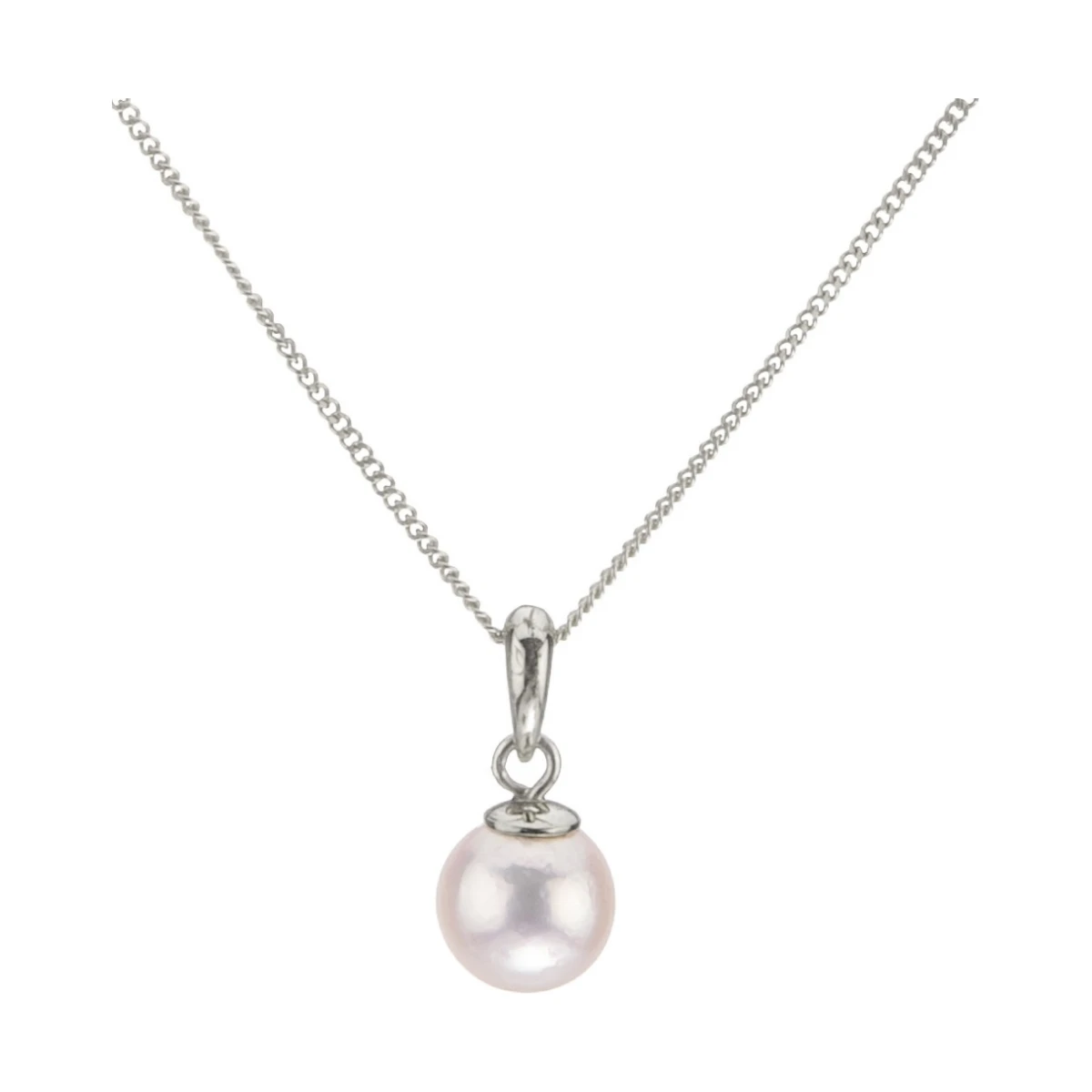 Simple Akoya Cultured Pearl Pendant 7.0-7.5 mm  |  9ct White Gold