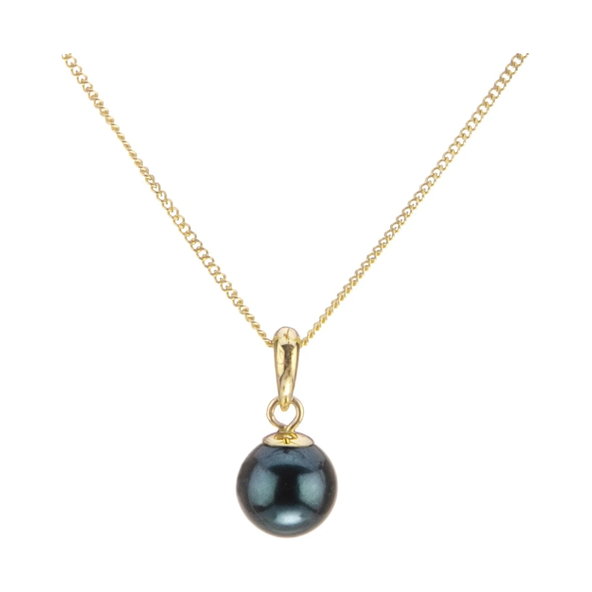 Black Akoya Cultured Pearl Pendant 7.0-7.5 mm  |  9ct Yellow Gold