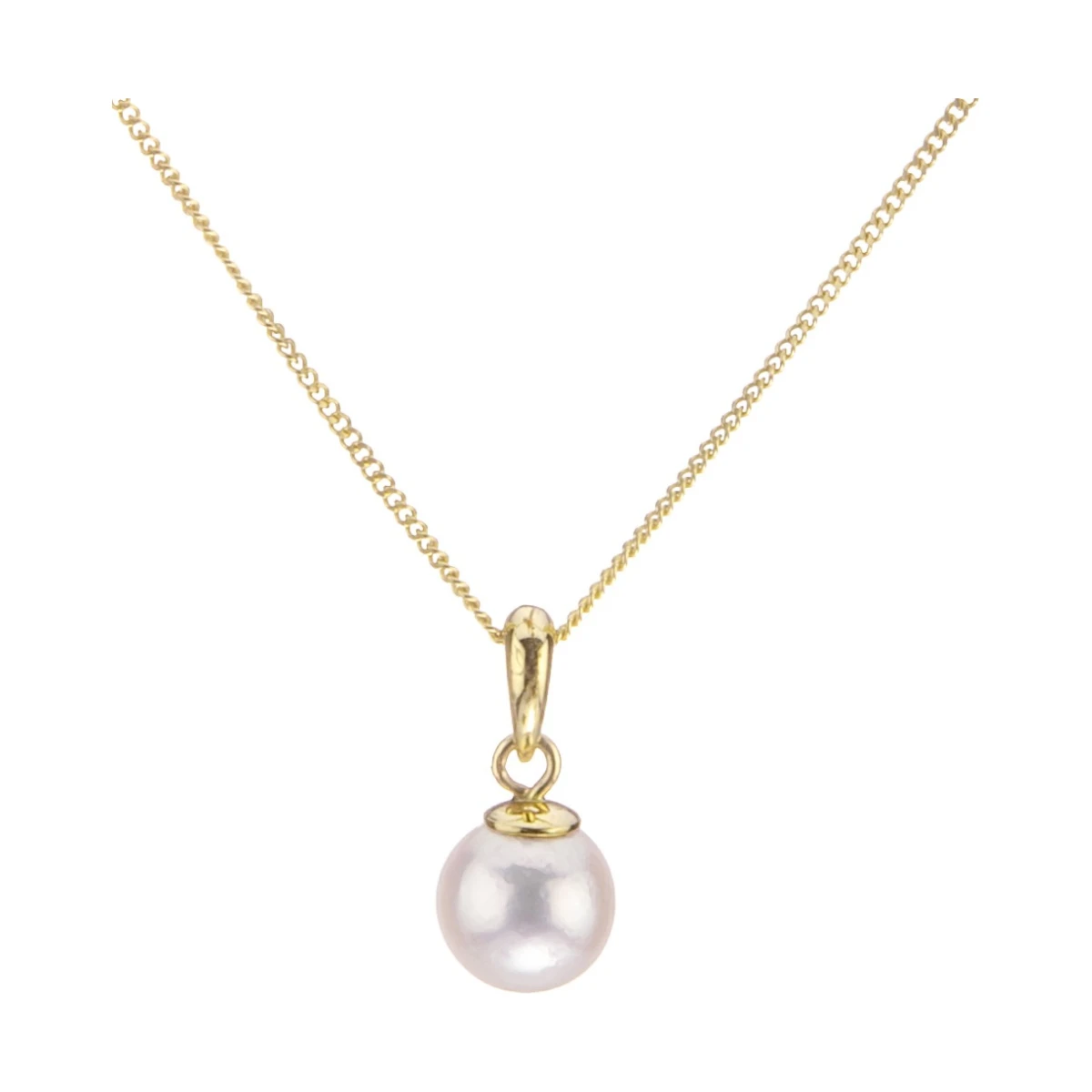 White Akoya Cultured Pearl Pendant 7.0-7.5 mm  |  18ct Yellow Gold