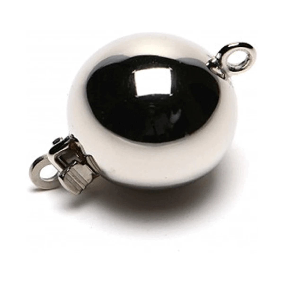 9ct White Heavy Gold Ball Clasp | 8 mm