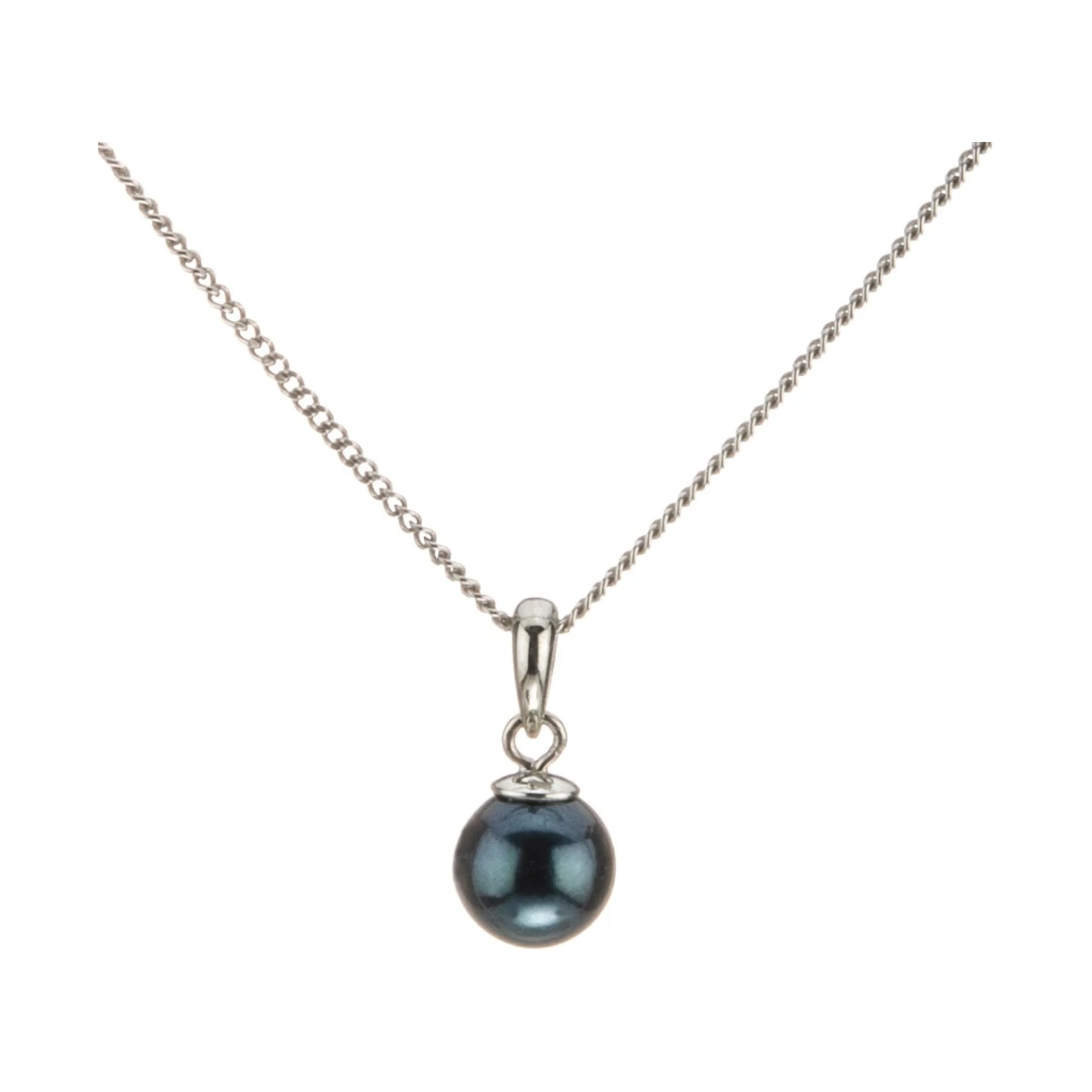 Black Akoya Cultured Pearl Pendant 7.5-8.0 mm  |  18ct White Gold
