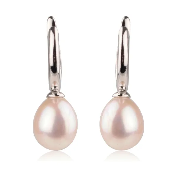  Freshwater Cultured Pearl Huggie Earring  |  Silver
