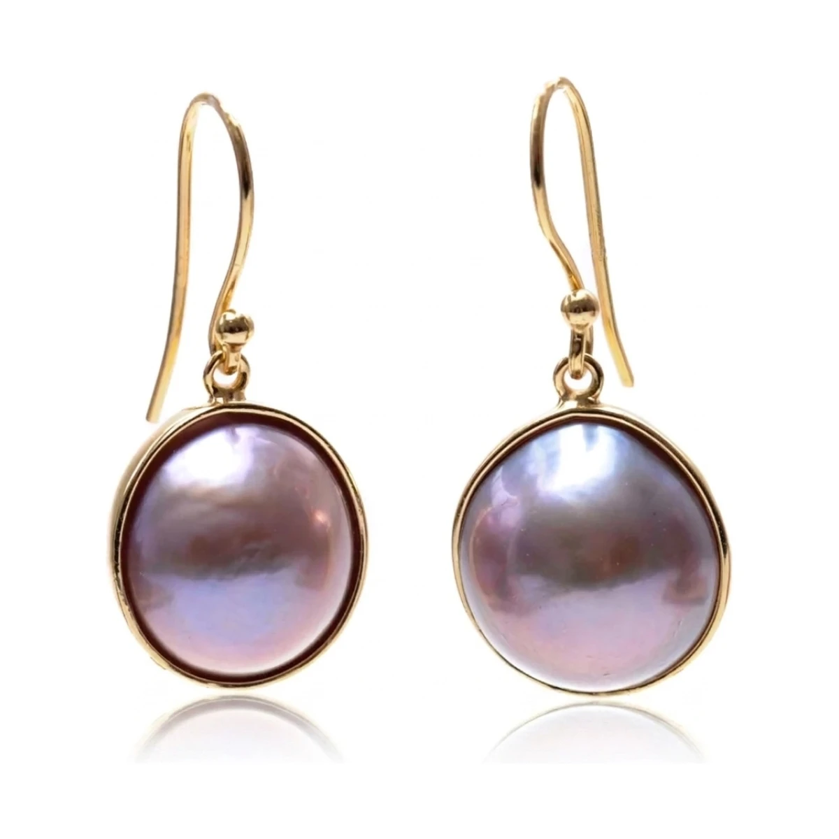 Natural Colour Freshwater Pearl Drop Earrings  |  Silver Gilt