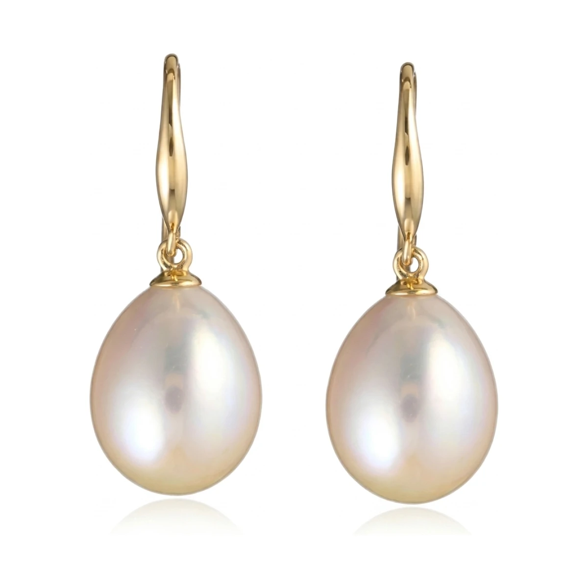 Freshwater Pearl Sturdy Hook Drop Earrings  | 9ct Gold Yellow