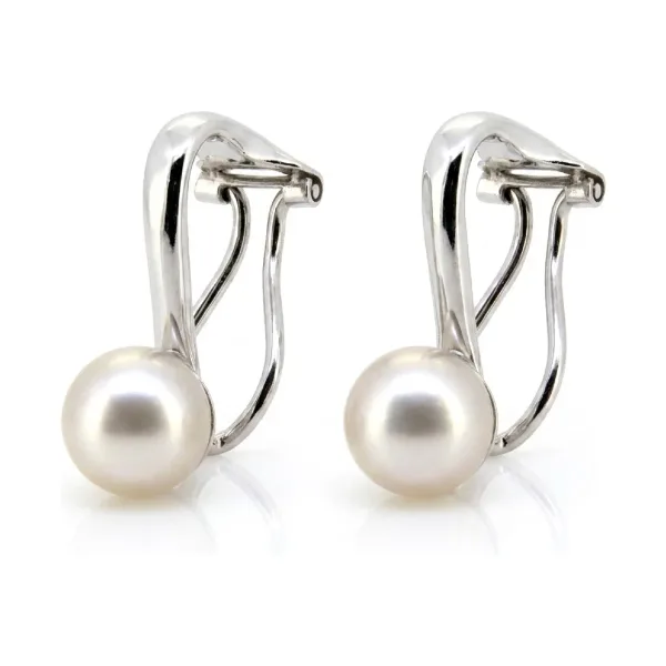Akoya Pearl Clip-On Stud Earrings 6/6.5mm  |  9ct White Gold