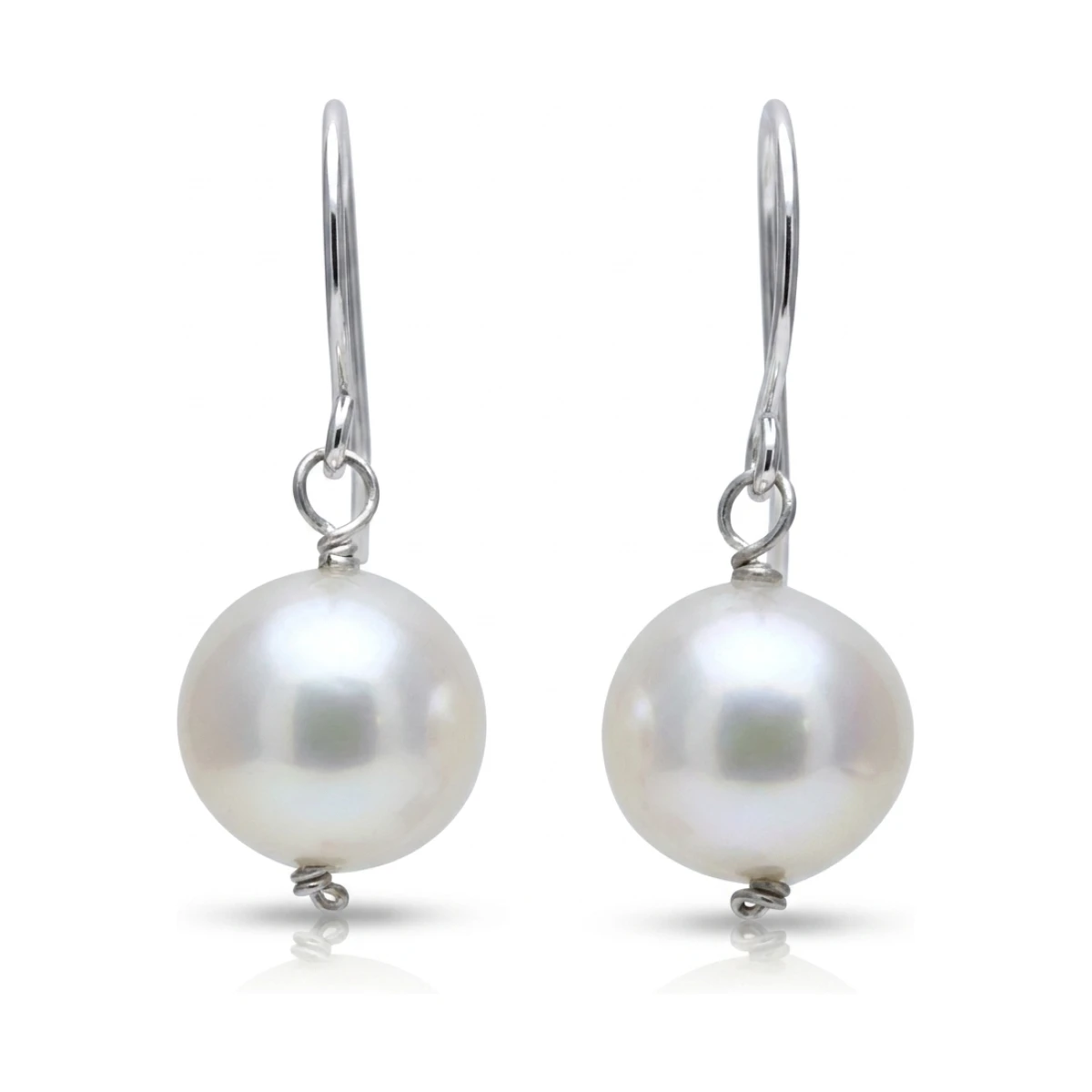 Simple White Freshwater Pearl Earring | Silver