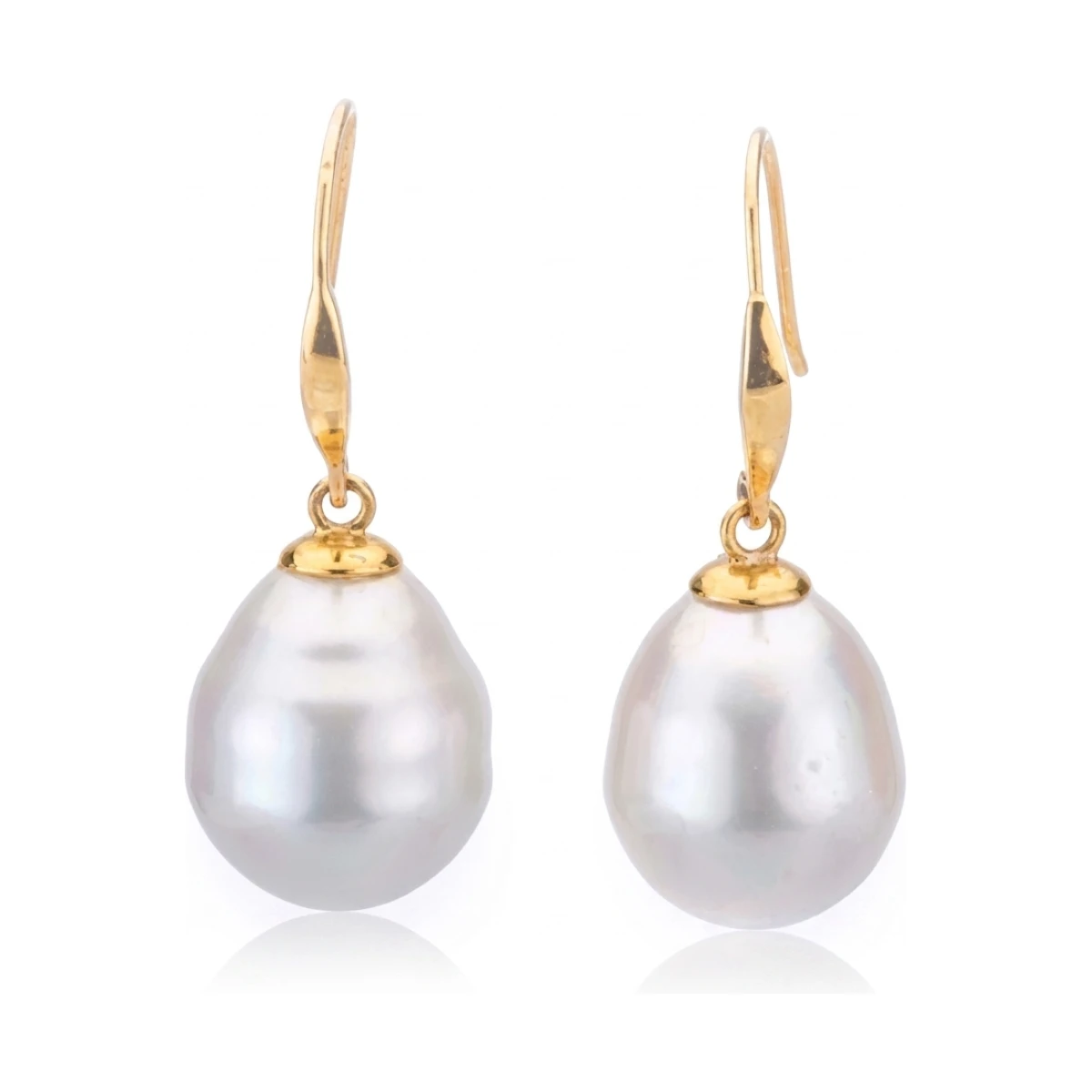 Baroque South Sea Pearl Hook Drop Earrings  |18ct Yellow Gold