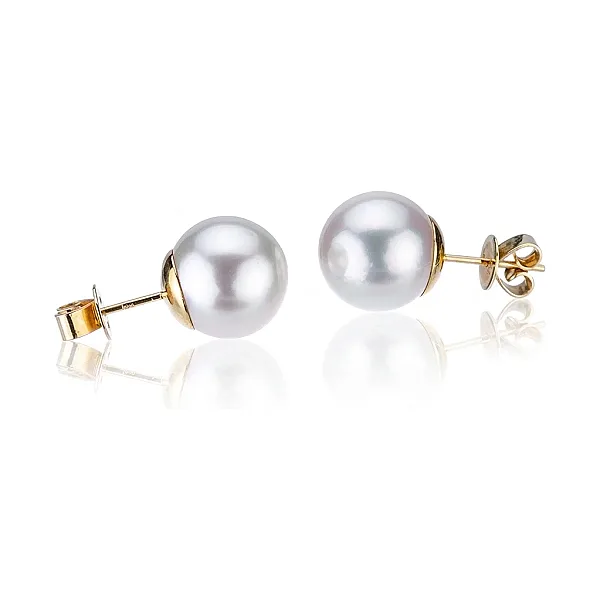 South Sea Cultured Pearl Stud Earrings 11.5-12.0mm | 18ct Yellow Gold 