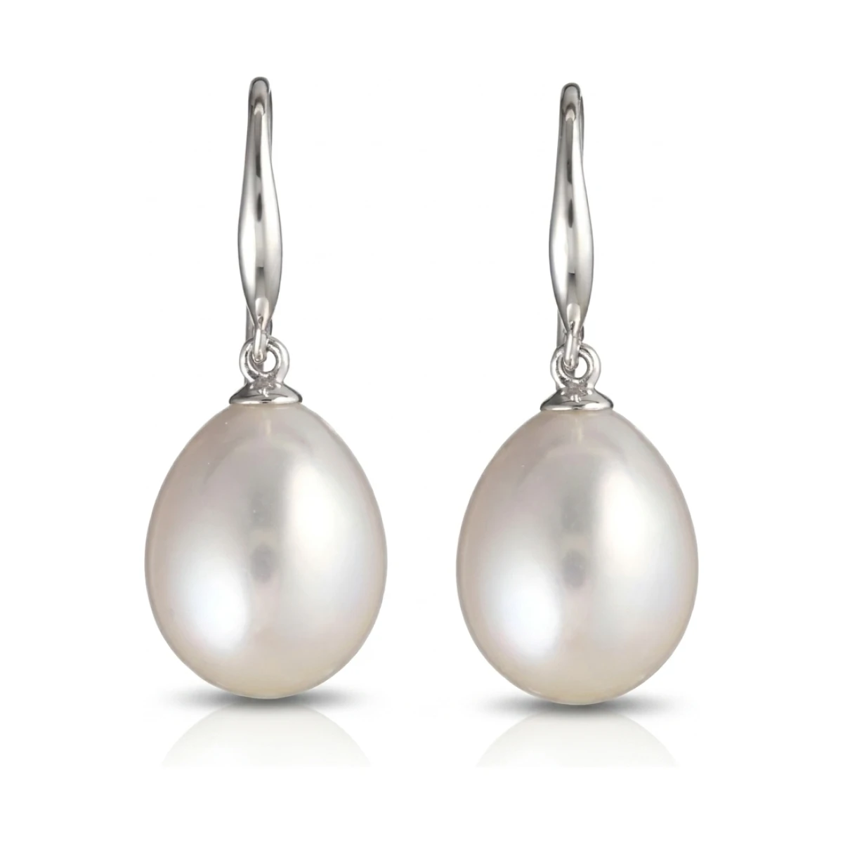 Freshwater Pearl Sturdy Hook Drop Earrings  | 9ct White Gold 