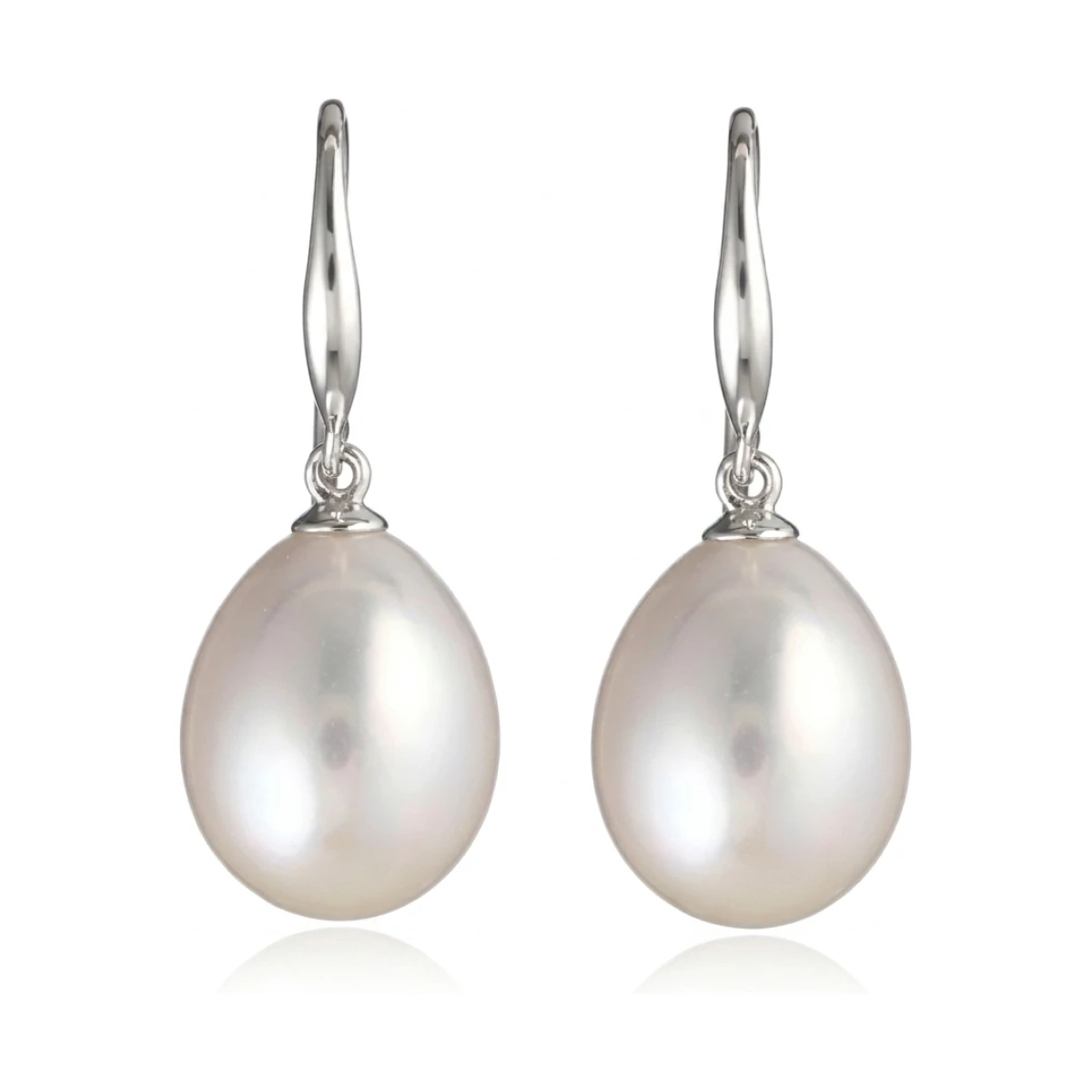 Freshwater Pearl Sturdy Hook Drop Earrings  | 18ct White Gold 