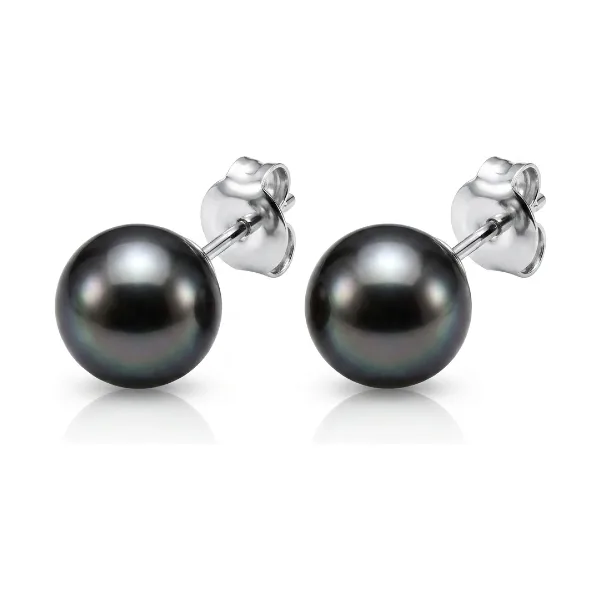 Black Akoya Stud Earrings  |  7.0-7.5 mm