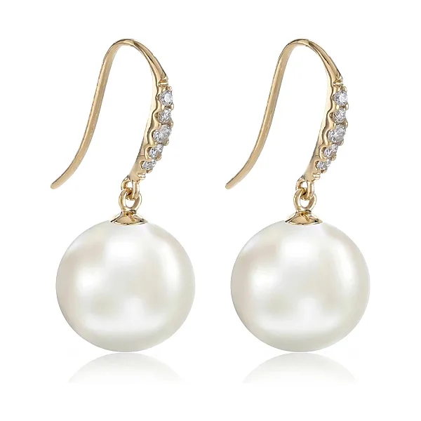 Freshwater Pearl Drop Earrings  |  18ct Yellow Gold