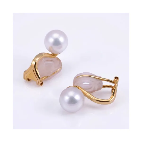 Akoya Pearl Clip-On Stud Earrings 6/6.5mm  |  9ct Yellow Gold