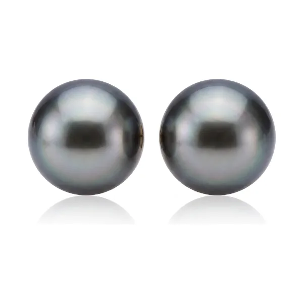 Blue-Grey Tahitian Stud Earrings | 12.0-12.5 mm | Grade AA+