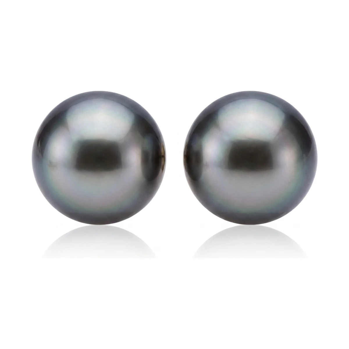 Blue-Grey Tahitian Stud Earrings | 12.0-12.5 mm | Grade AA+