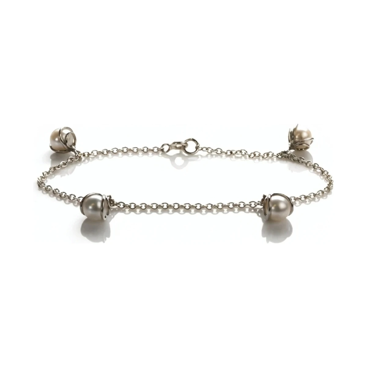 Freshwater Cultured Pearl Charm Bracelet  |  Silver 