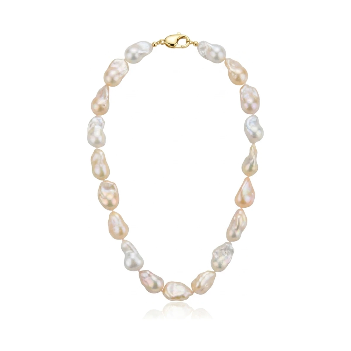 Freshwater Baroque Natural Colour Pearl Necklace | 18ct Yellow Gold