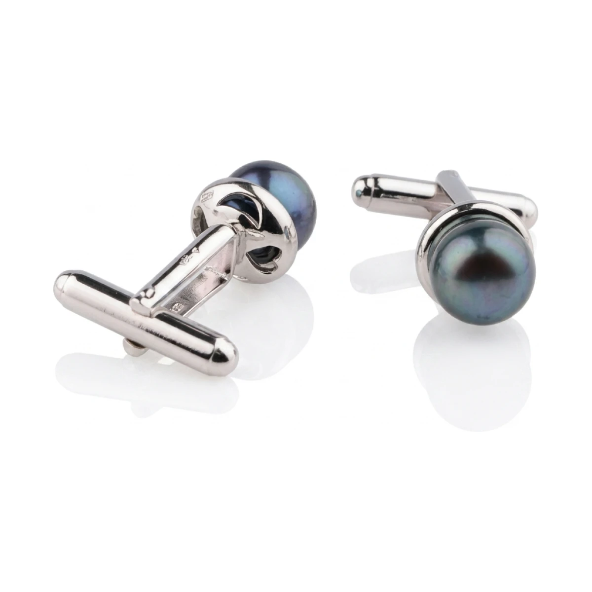 Pearl Cufflinks | Black Freshwater Silver