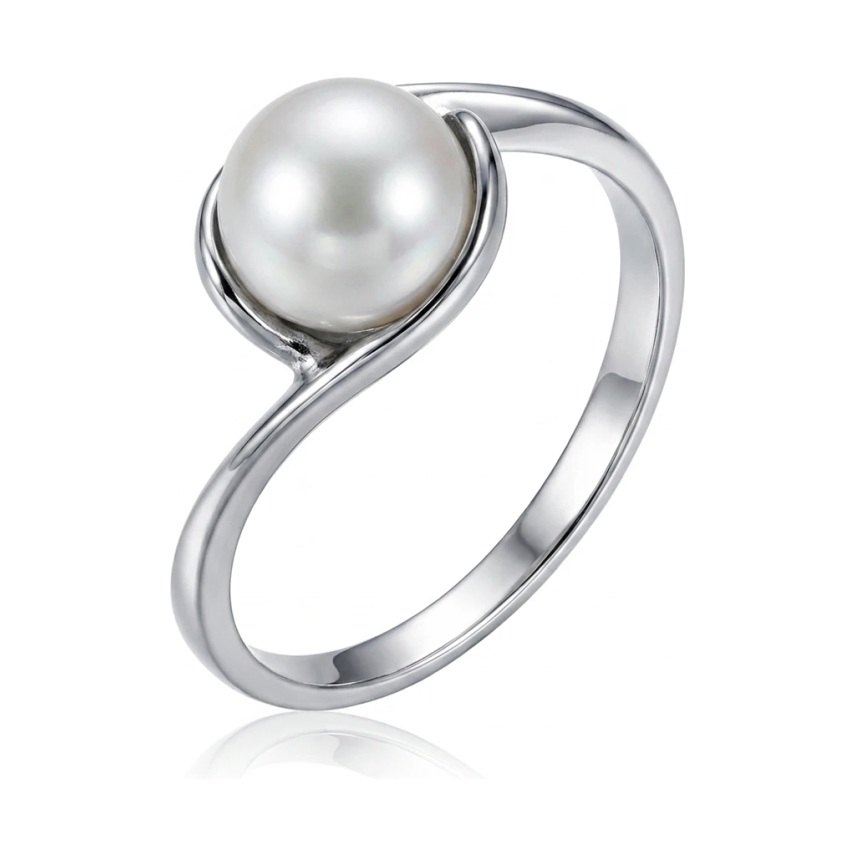 Freshwater Cultured Pearl Twist Ring | 9ct White Gold