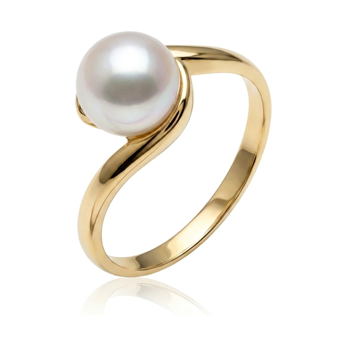 Freshwater Cultured Pearl Twist Ring | 9ct Yellow Gold