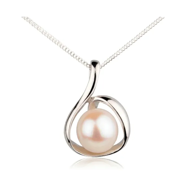 Freshwater Cultured Bouton Pearl Pendant and Chain  |  Silver
