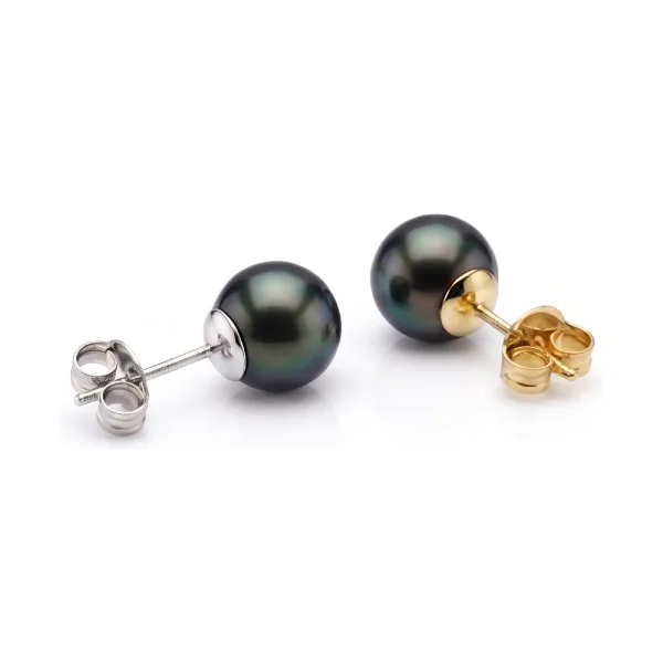 Black Akoya Stud Earrings  |  6.5-7.0 mm