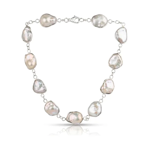 Bold Baroque Freshwater Cultured Pearl Spectacle Set Necklace  |  Silver