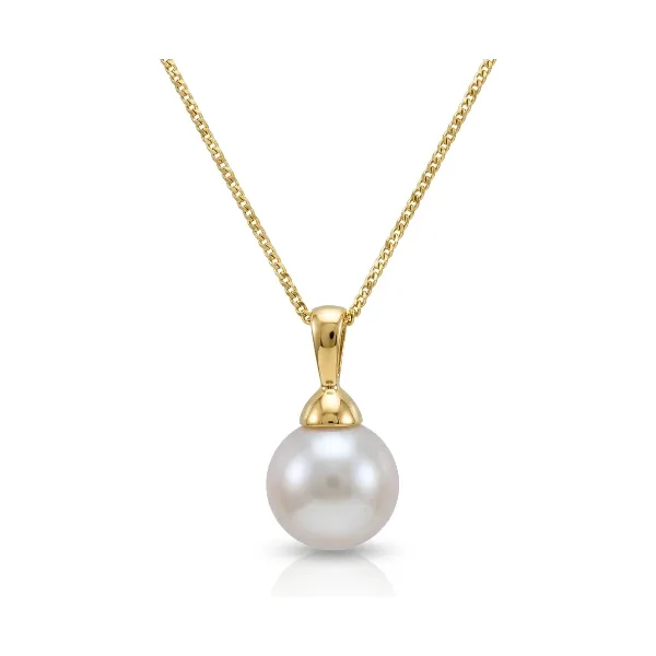 Akoya Pearl Bell Cap Simple Pendant  |  9ct Yellow Gold 