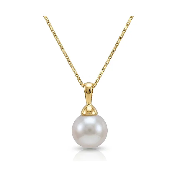 Akoya Pearl Bell Cap Simple Pendant  |  9ct Yellow Gold 