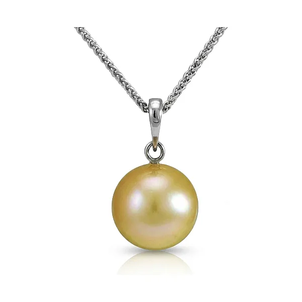 Gold South Sea Pearl Simple Pendant  |  18ct White Gold