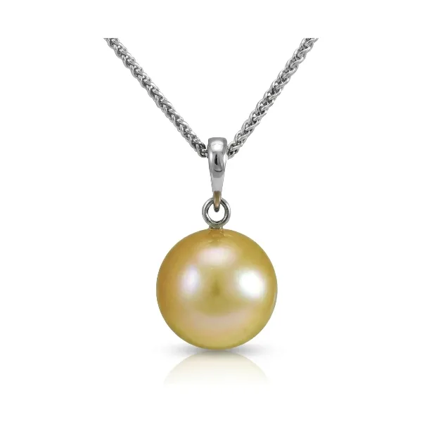Gold South Sea Pearl Simple Pendant  |  18ct White Gold