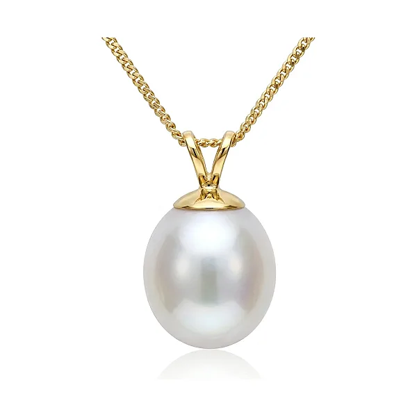 Freshwater Pearl Simple Split Bail Pendant  |  18ct Yellow Gold