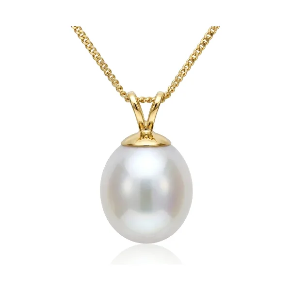 Freshwater Pearl Simple Split Bail Pendant  |  18ct Yellow Gold