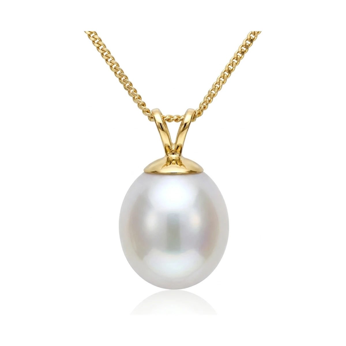 Freshwater Pearl Simple Split Bail Pendant  |  18ct Yellow Gold
