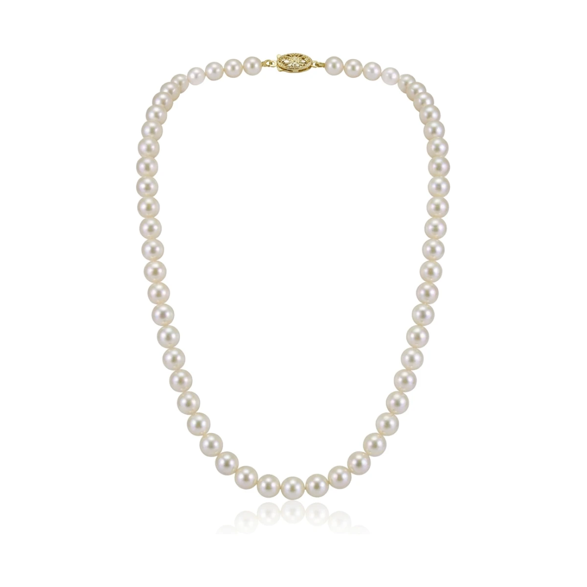 Cream Akoya Pearl Necklace | AA Grade | 6.0-6.5mm