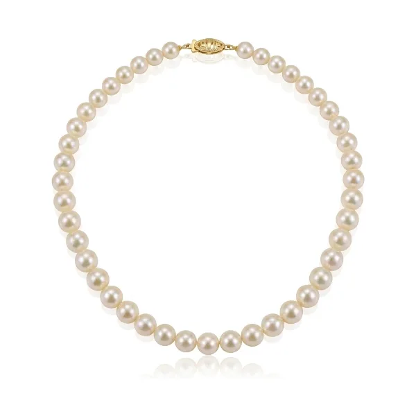 Cream Akoya Pearl Necklace | AA Grade | 6.5-7.0mm