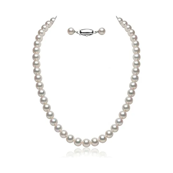 White Akoya Pearl Necklace | Hanadama Grade | 7.0-7.5 mm  