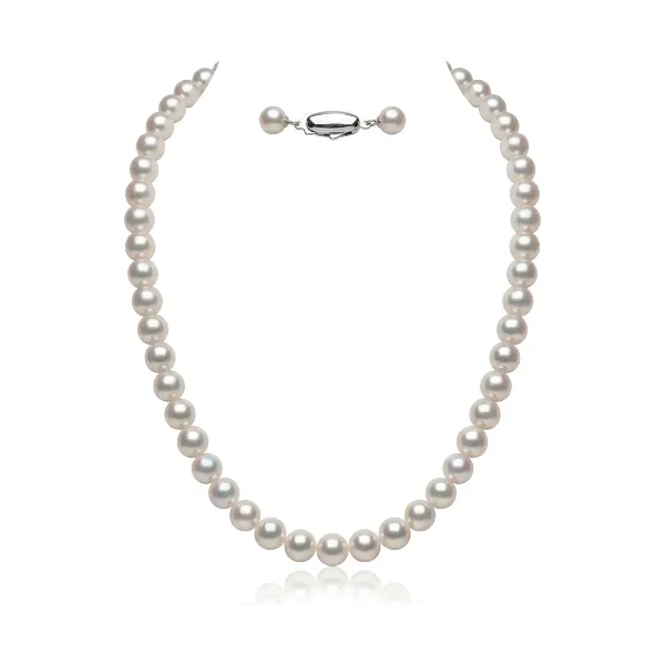 White Akoya Pearl Necklace | Hanadama Grade | 7.0-7.5 mm  