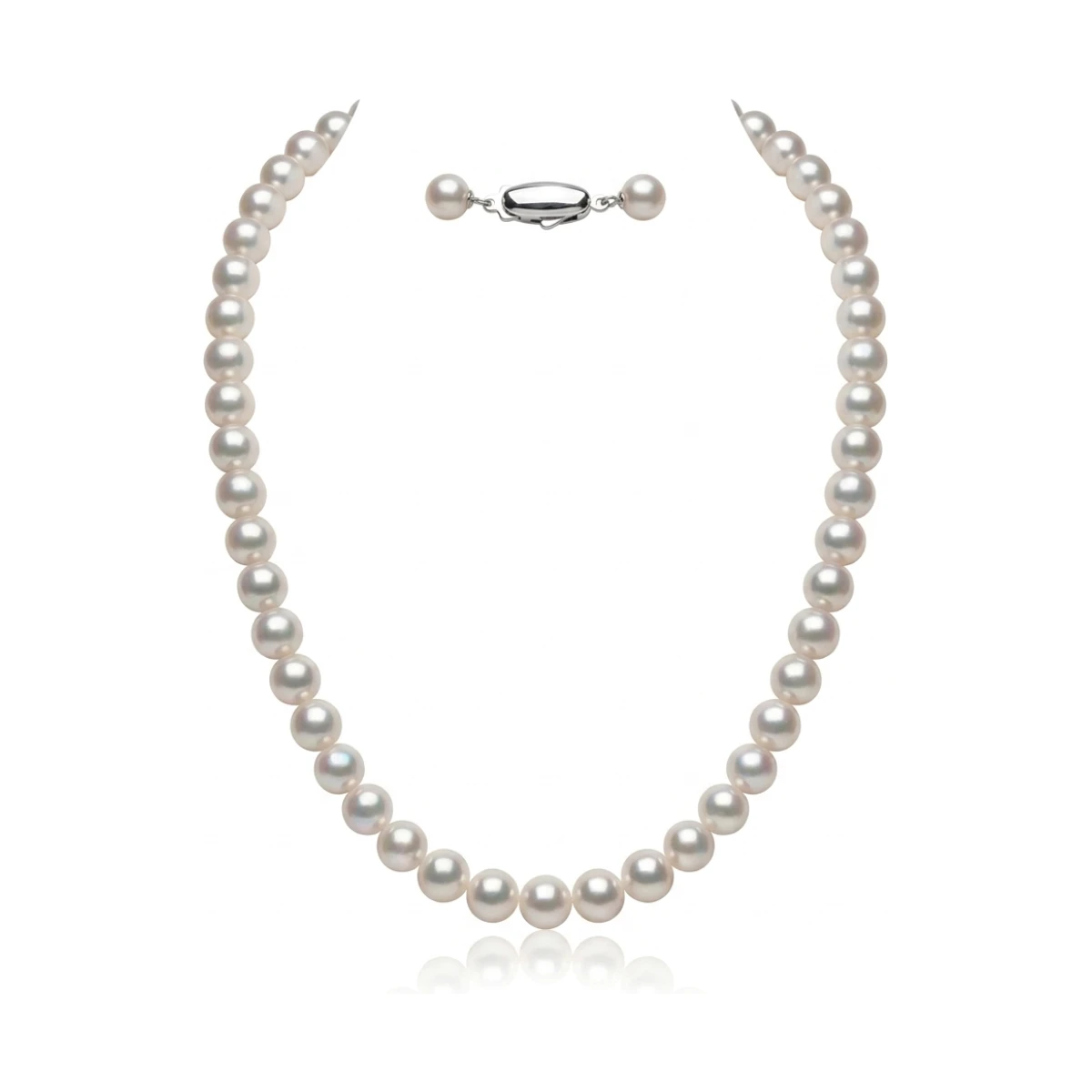 White Akoya Pearl Necklace | Hanadama Grade | 7.0-7.5 mm  