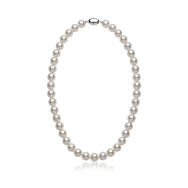White Akoya Pearl Necklace | Hanadama Grade | 8.0-8.5 mm  